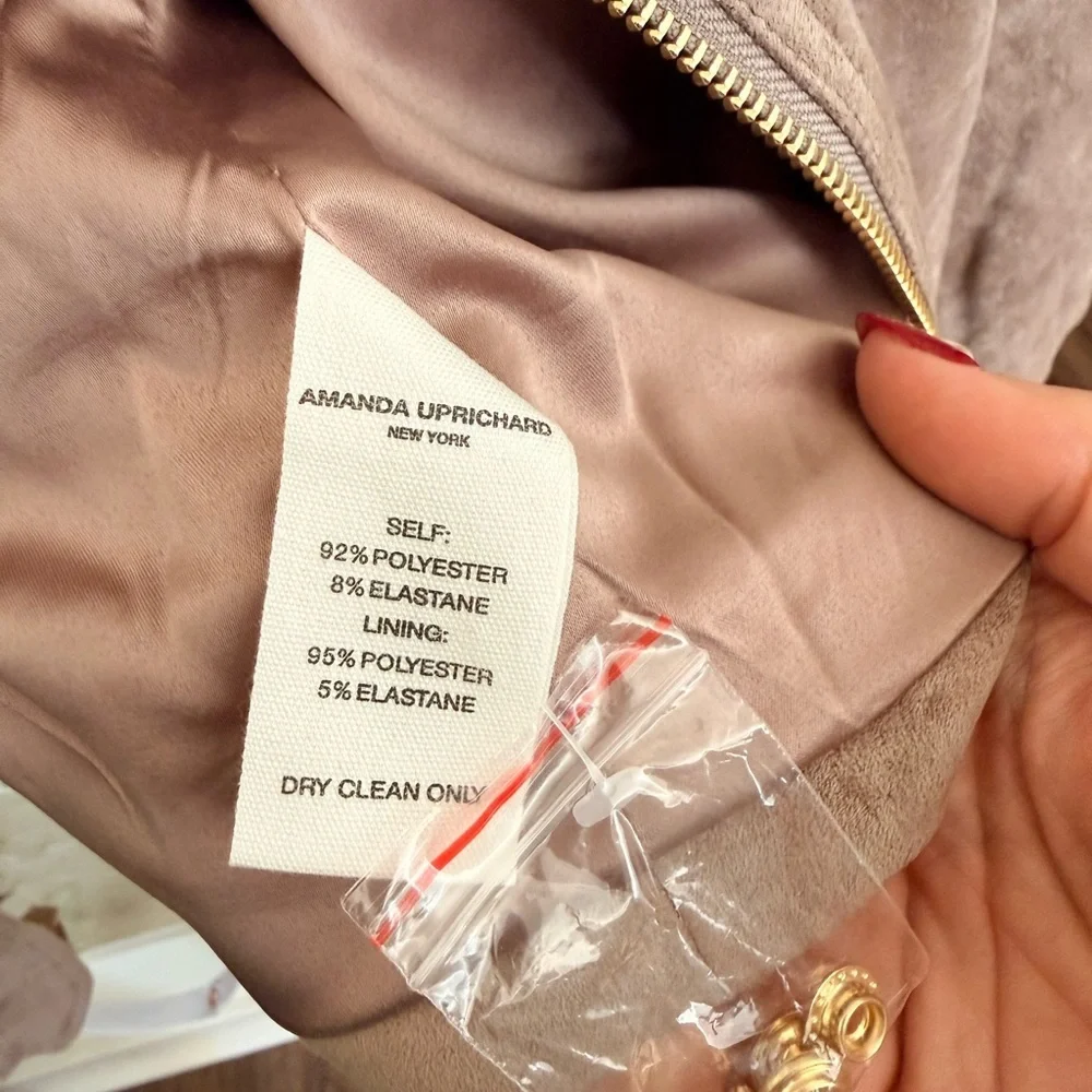 NWT Amanda Uprichard Suede Taupe Jacket Size Medium - Picture 6 of 7
